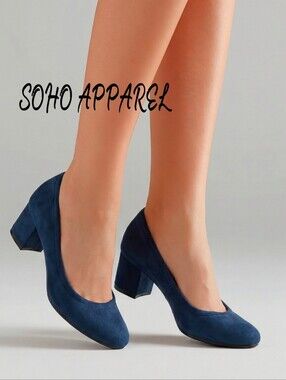 NWB SOHO "Candace" suede chunky low heel-elastic heel to prevent slipping.